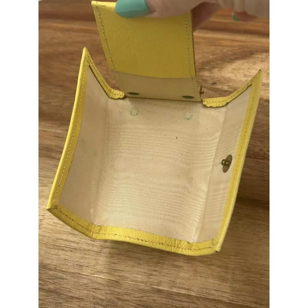 Vintage Rolfs Cowhide Leather Key Case Wallet Yellow 5 Hook Key Holder USA